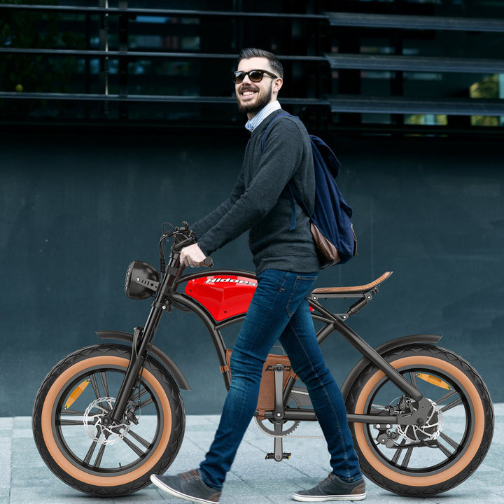 Hidoes® B10 -1000W Retro Vintage Fat Tyre Electric Bike-Electric Scooters London