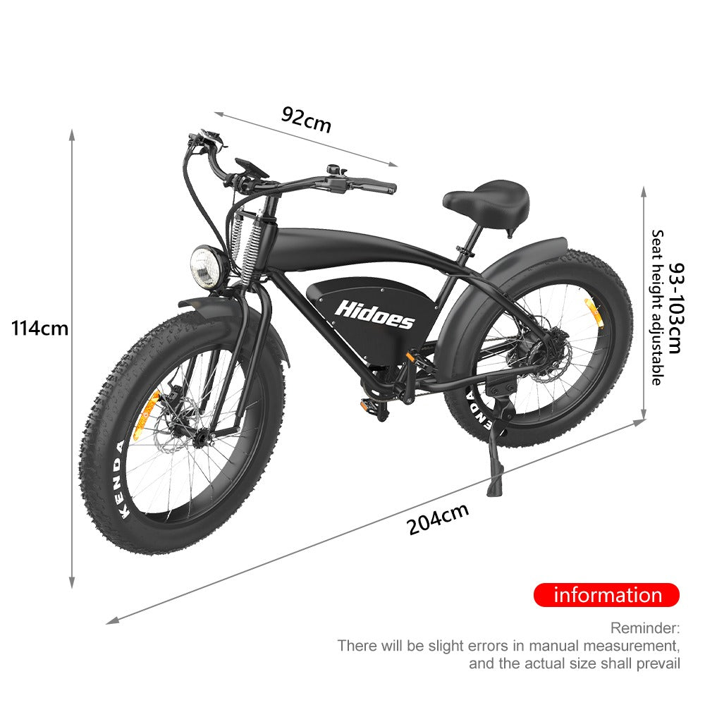 Hidoes B3 1200W Retro Vintage Fat Tyre Electric Bike